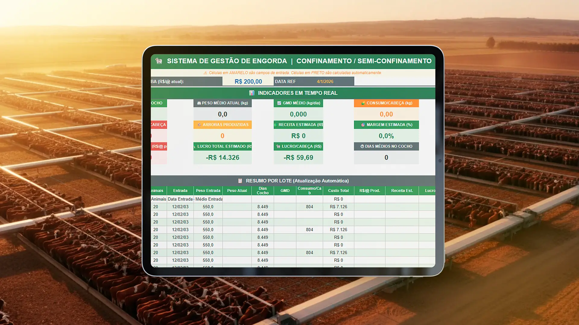 Sistema de Gestão de Engorda e Confinamento